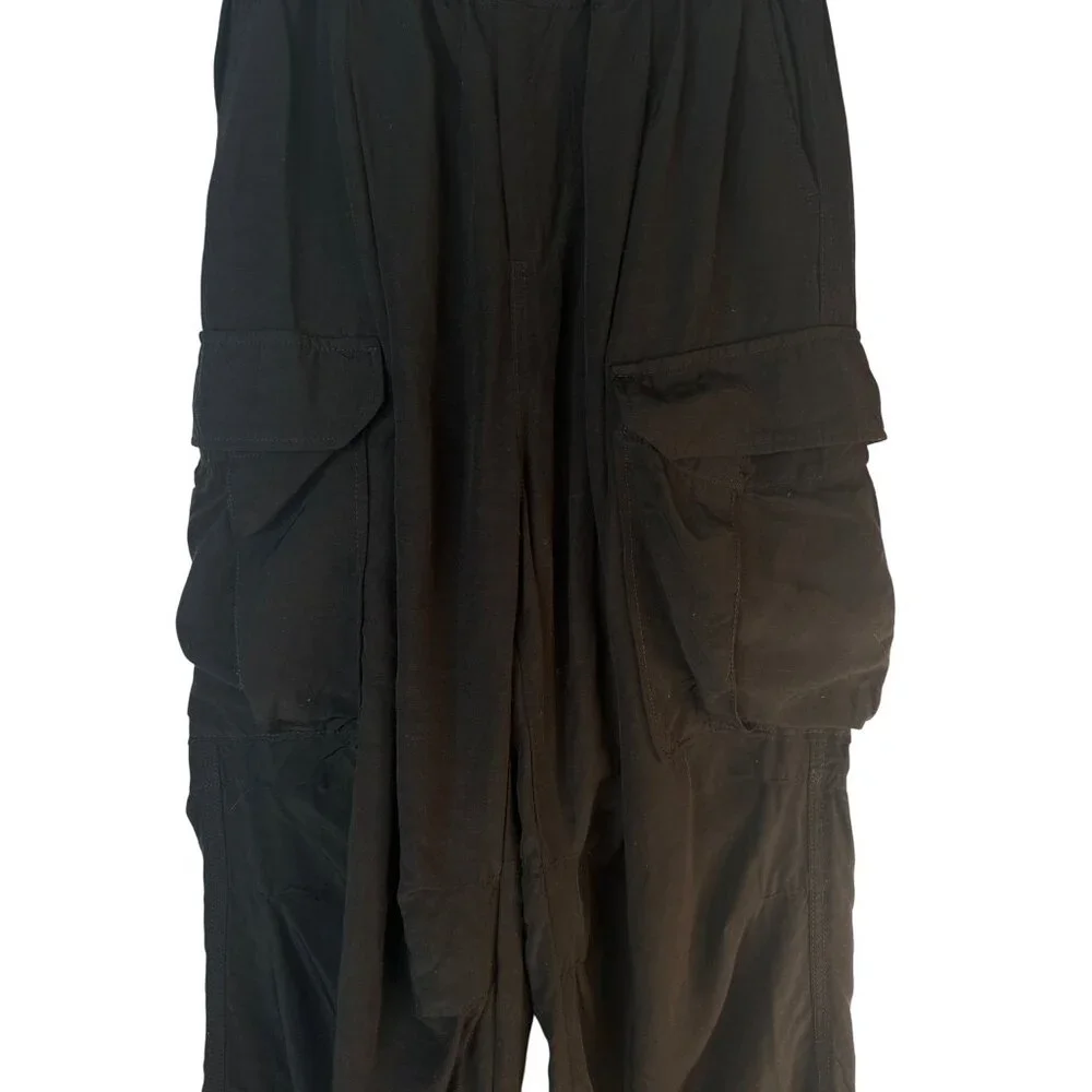 ZARA Cargo Pants XS Black Viscose & Linen